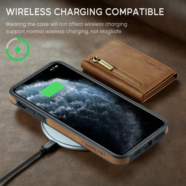 DG.MING M5 Series Mobilskal till iPhone 11 Pro Konstläder Magnetiskt Brun