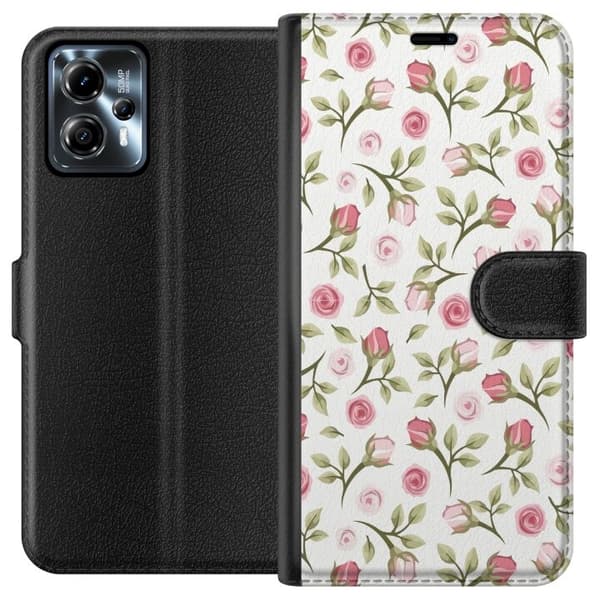 Pung etui til Motorola Moto G13 med Blomstret