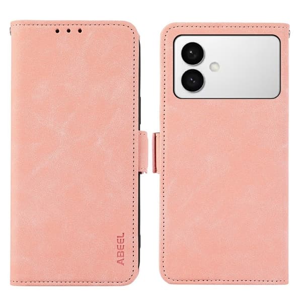 ABEEL Samsung Galaxy S26 Edge Plånboksfodral Konstläder Ställ Rosa