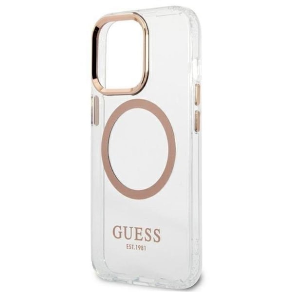 Guess iPhone 13 Pro Max Skal Magsafe Metal Outline - Guld