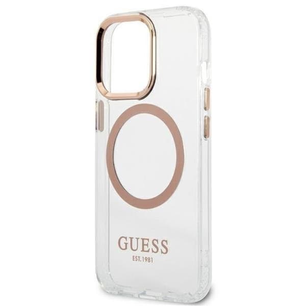 Guess iPhone 13 Pro Max Skal Magsafe Metal Outline - Guld Guld