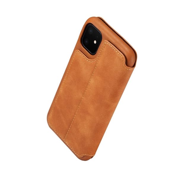 LC.IMEEKE Mobilskal till iPhone 11 Retro Stil Äkta Läder - Brun