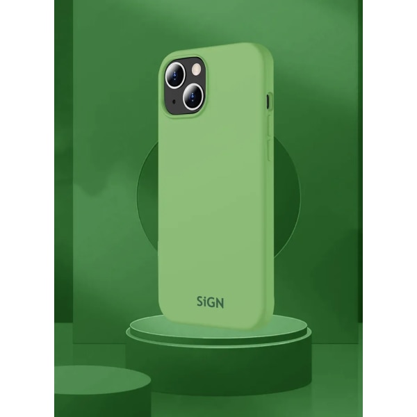 SiGN iPhone 15 Mobiltaske Flydende Silikone - Grøn