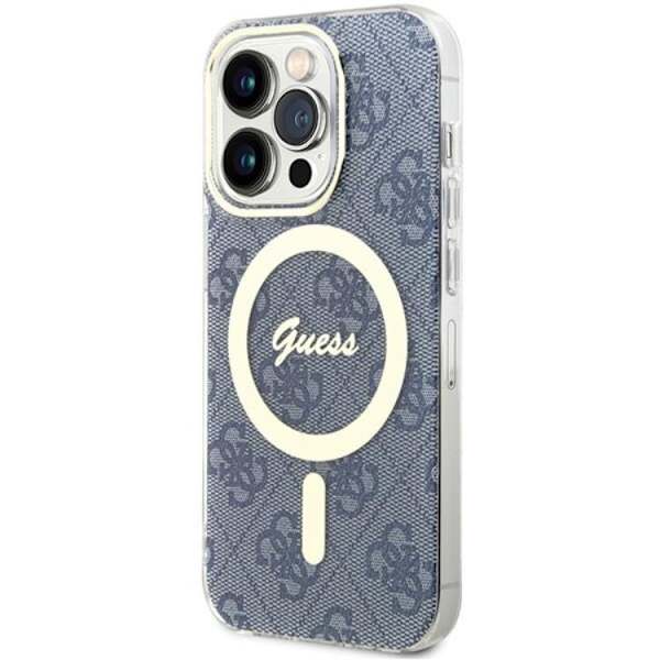 Guess iPhone 15 Pro Max Mobilskal Magsafe IML 4G - Blå Blå