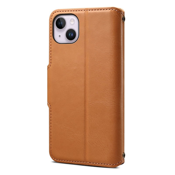 DENIOR iPhone 15 Plus Plånboksfodral i Konstläder med - Khaki