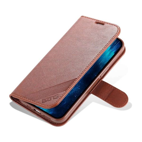 AZNS Flip Plånboksfodral iPhone 14 Pro Konstläder - Brun