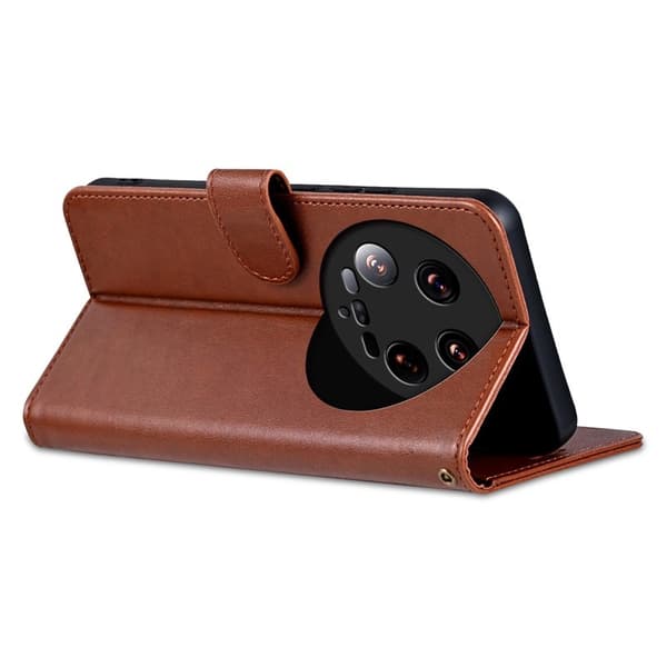 AZNS Xiaomi 14 Ultra Plånboksfodral Stand Konstläder - Brun