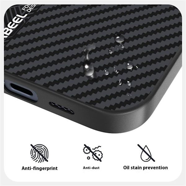 ABEEL Mobilskal till iPhone 15 Pro Max PC TPU Aluminium Läder - Textur 1