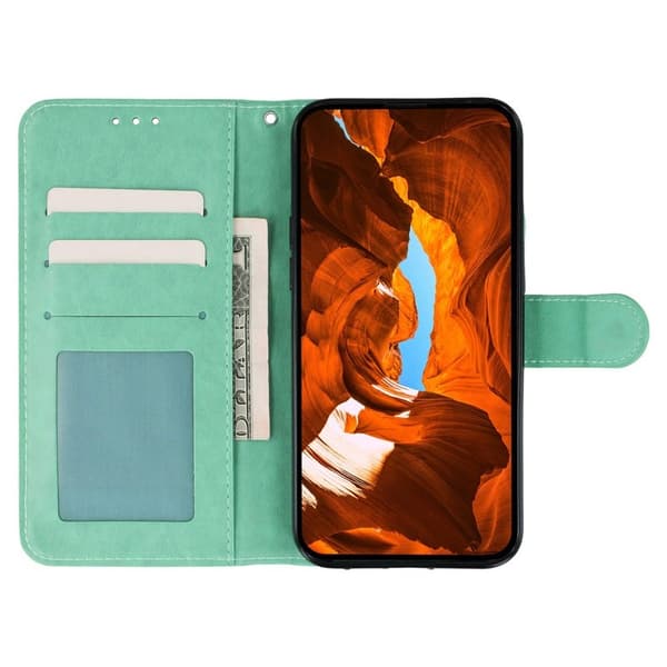 Samsung Galaxy S26+ Plånboksfodral Konstläder Flip med Rem - Grön