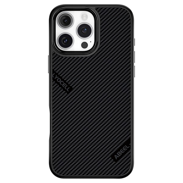 ABEEL CF-Lyocell Mobilskal till iPhone 16 Pro MagSafe Microfiber Svart