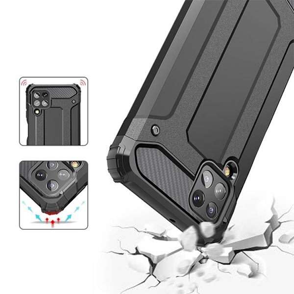 Galaxy A22 4G Skal Hybrid Armor Tough Rugged - Silver