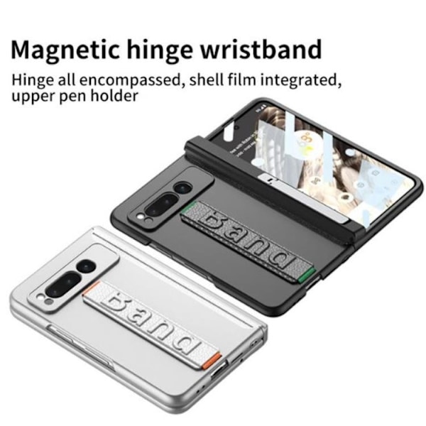 GKK Google Pixel Fold Mobilskal Wristband Kickstand - Silver