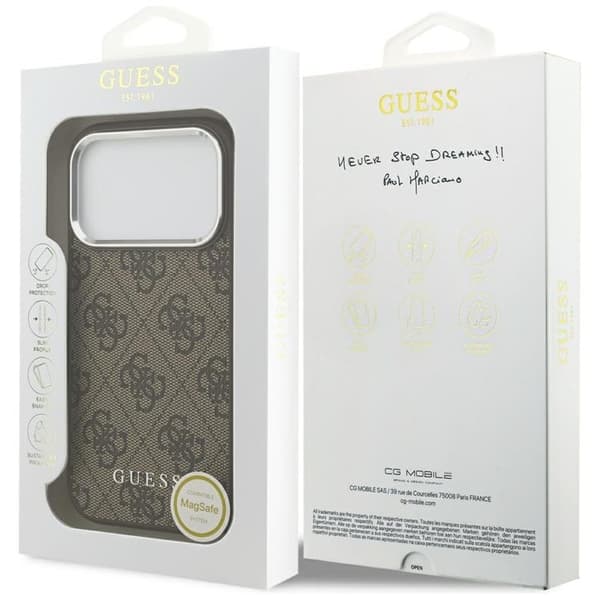 Guess Mobilskal till iPhone 17 Pro Max MagSafe 4G Classic Logo - Brun Brun