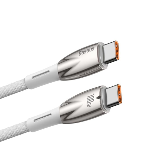 Baseus USB-C till USB-C kabel 100W 2m - Vit