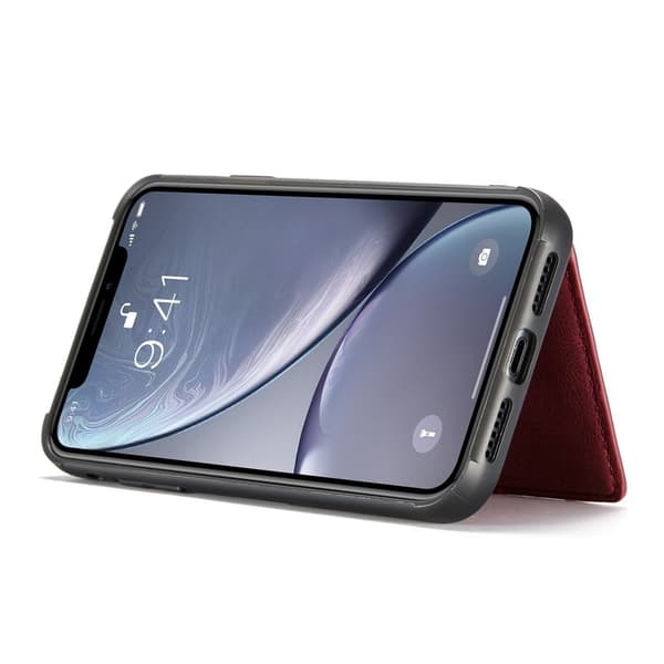 JEEHOOD Detachable Konstläder Plånboksfodral iPhone XR 6.1 tum Röd