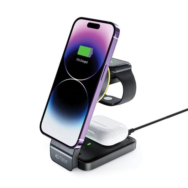 Tech-Protect 3-in-1 Trådlös Laddare Magsafe iPhone, Apple Watch, AirPods A28