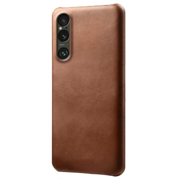 Mobilskal till Sony Xperia 1 VII Calfskin Texture PU-Läder - Brun Brun