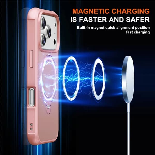 Mobilskal till iPhone 17 Pro MagSafe Kickstand TPU + PC - Rosa Rosa
