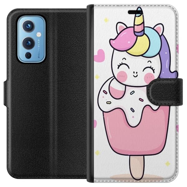 Plånboksfodral till OnePlus 9 med Glad enhörning