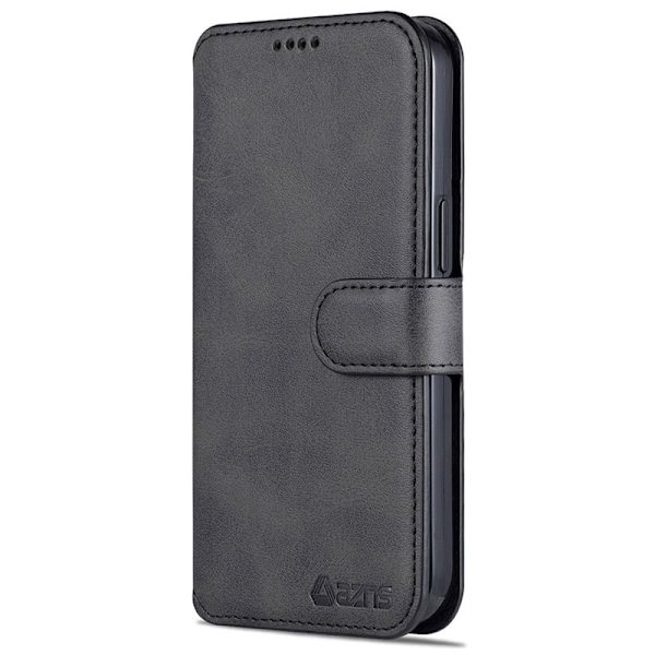 AZNS iPhone 13 Plånboksfodral Konstläder - Svart