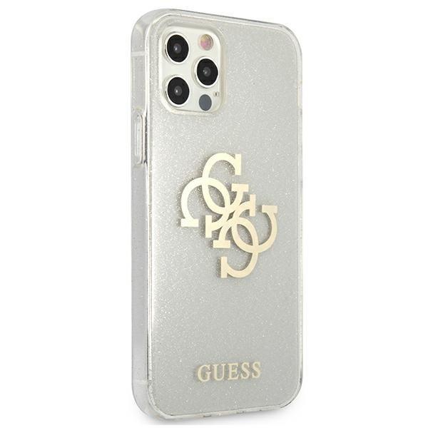 Guess iPhone 12 Pro Max Cover Glitter -logo - läpinäkyvä