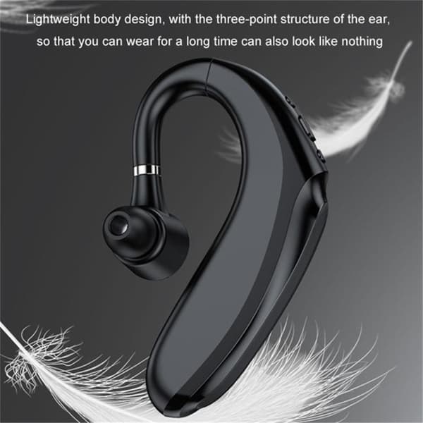 Single In-Ear Hörlur Bluetooth 300mAh Battery Earhook Q12 - Vit Vit