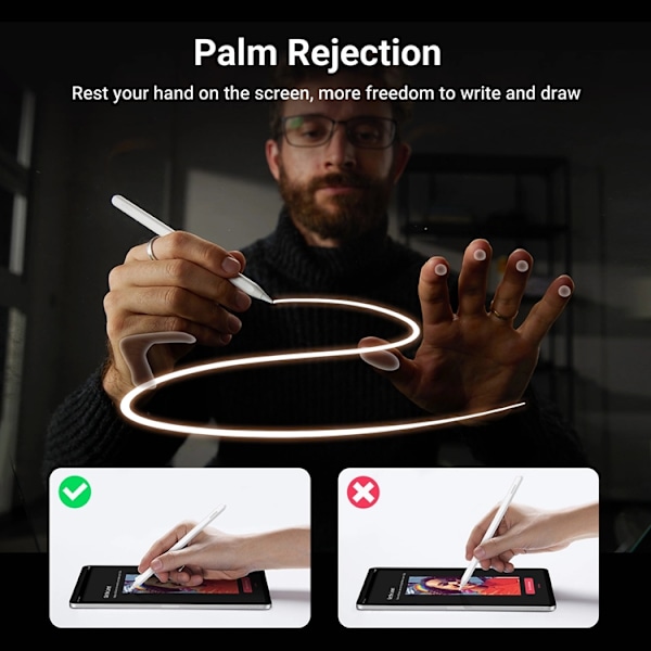 Ugreen LP653 Stylus Penna med Trådlös Laddning För iPad - Vit