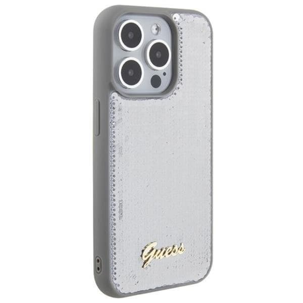 Guess iPhone 15 Pro Max Mobilskal Sequin Script Metal - Silver Silver