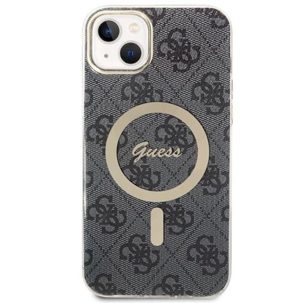 GUESS iPhone 14 Plus Magsafe Skal Print + Trådlös Laddare - Svart Svart