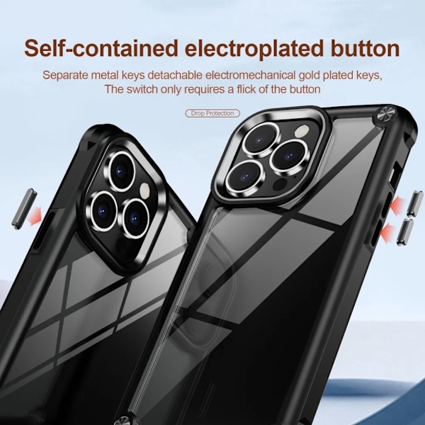 iPhone 15 Pro Max Mobilskal Elektropläterat - Svart Svart