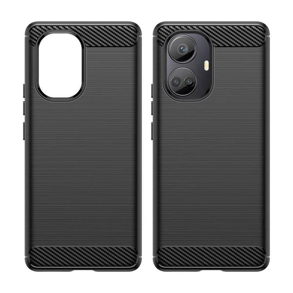 Realme 10 Pro Skal Silicone Carbon - Svart Svart