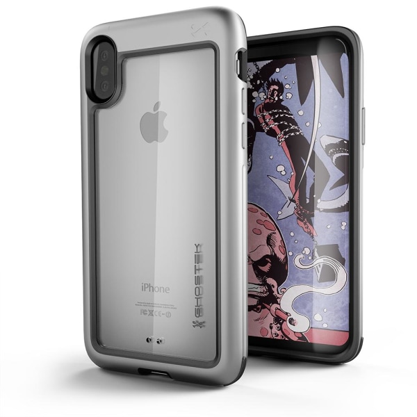 Ghostek Atmoic Slim Suojakuori Apple iPhone XS / X:lle - hopea Silver