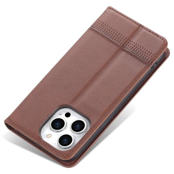 AZNS iPhone 15 Pro Max Plånboksfodral i Konstläder - Brun