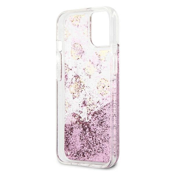 Guess iPhone 13 mini Skal Peony Liquid Glitter - Rosa Rosa
