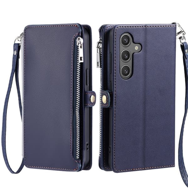 Samsung Galaxy S26 Plånboksfodral TPU + Konstläder - Blå