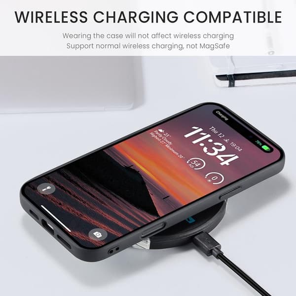 JEEHOOD iPhone 17 Pro Max Mobilskal KonstLäder Plast - Röd Röd