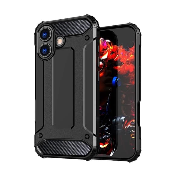 iPhone 17 Hybrid Armor Telefontaske - Sort Svart