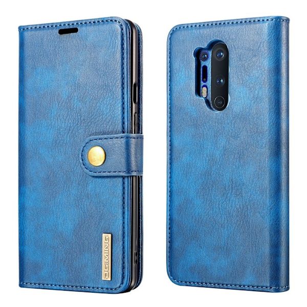 DG.MING OnePlus 8 Pro Plånboksfodral 2-i-1 Äkta läder Blå