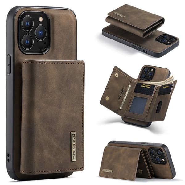 DG.MING M1 Series Mobilskal till iPhone 16 Pro Max Kickstand Brun