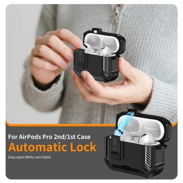 Tech-Protect Apple Airpods Pro 3 Etui Magsafe Carbonox - Sort Svart