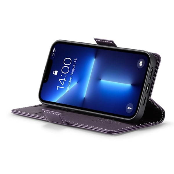 CASEME iPhone 13 Pro Max Plånboksfodral Konstläder RFID-Skydd Lila