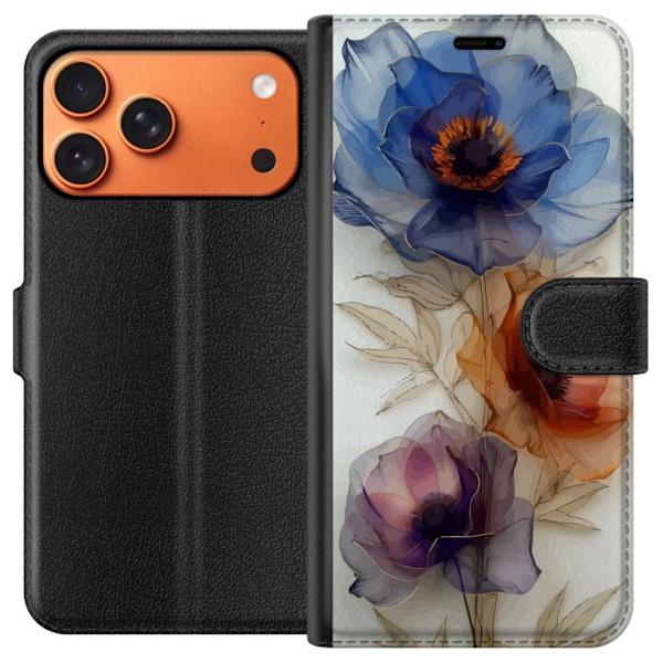 Plånboksfodral till Apple Apple iPhone 17 Pro Max med Silkesblommor
