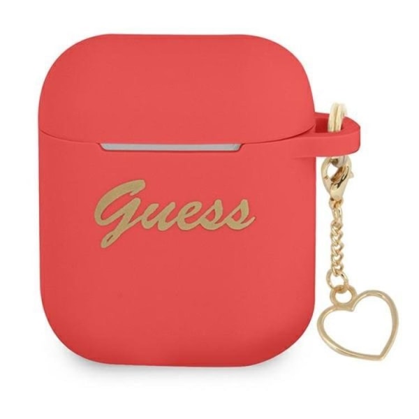 Guess AirPods Skal Silicone Charm Heart - Röd