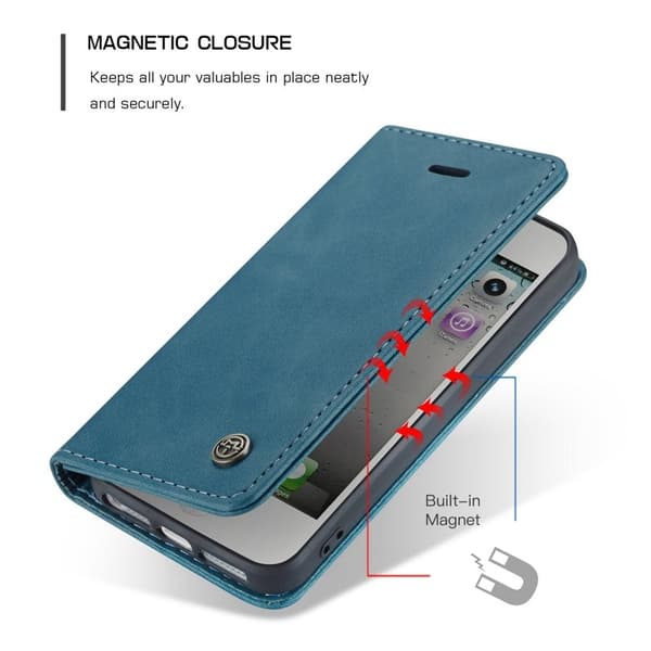 CASEME 013 Mobilskal för iPhone 5s/SE (1:a gen) Konstläder Blå
