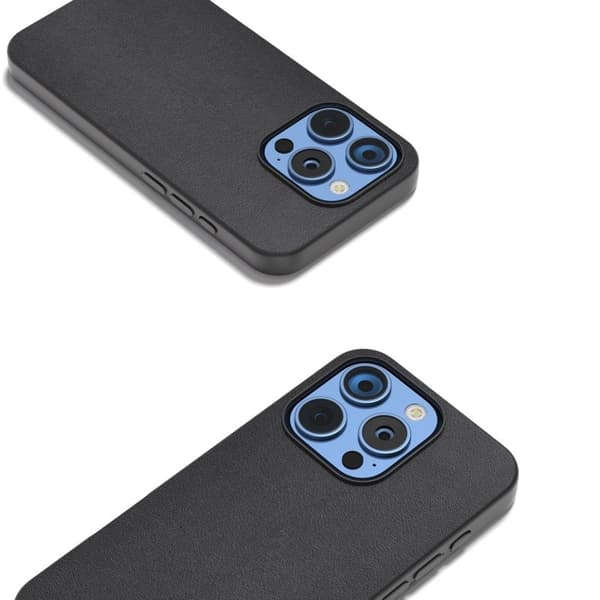 ABEEL Mobilskal till iPhone 16 Pro Äkta Läder + PC + TPU Skydd - Svart