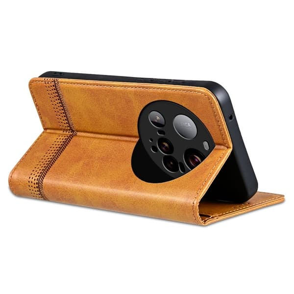 AZNS Xiaomi 15 Ultra Plånboksfodral Konstläder - Brun