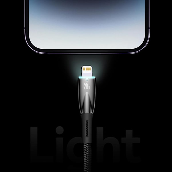 Baseus USB-C till USB-A kabel 1M Glimmer Series - Svart Svart