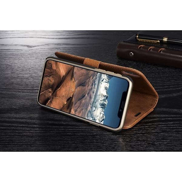 DG.MING iPhone X/XS Plånboksfodral Äkta läder - Chockresistent Brun