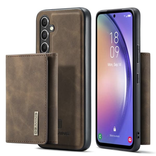 DG.MING Samsung Galaxy A54 5G Konstläder Plånboksfodral Brun