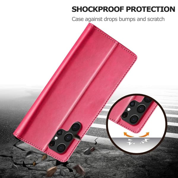 LC.IMEEKE Samsung Galaxy S25 Ultra Plånboksfodral Konstläder - Rosa